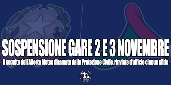 L'ALLERTA METEO REGIONALE SOSPENDE CINQUE GARE