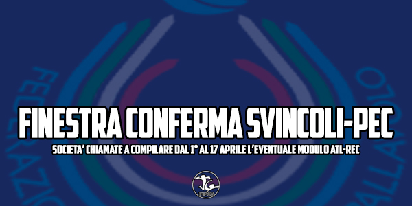 FINESTRA CONFERMA SVINCOLI DA PEC